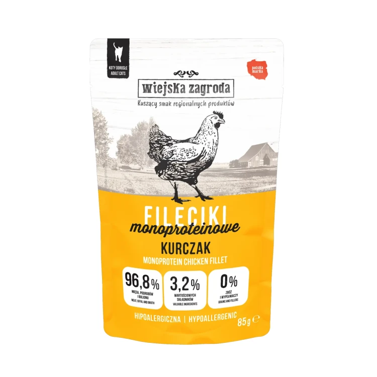 Karma-mokra-dla-kota-Wiejska-Zagroda-Fileciki-Kurczak-dorosly-85g.webp