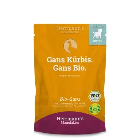 HERRMANNS-Selection-Kitten-Bio-Gans-bio-gesina-dla-kociat-100g.webp