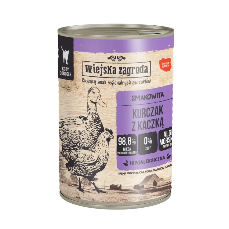 Karma-mokra-dla-kota-Wiejska-Zagroda-Kurczak-z-Kaczka-400-g.webp