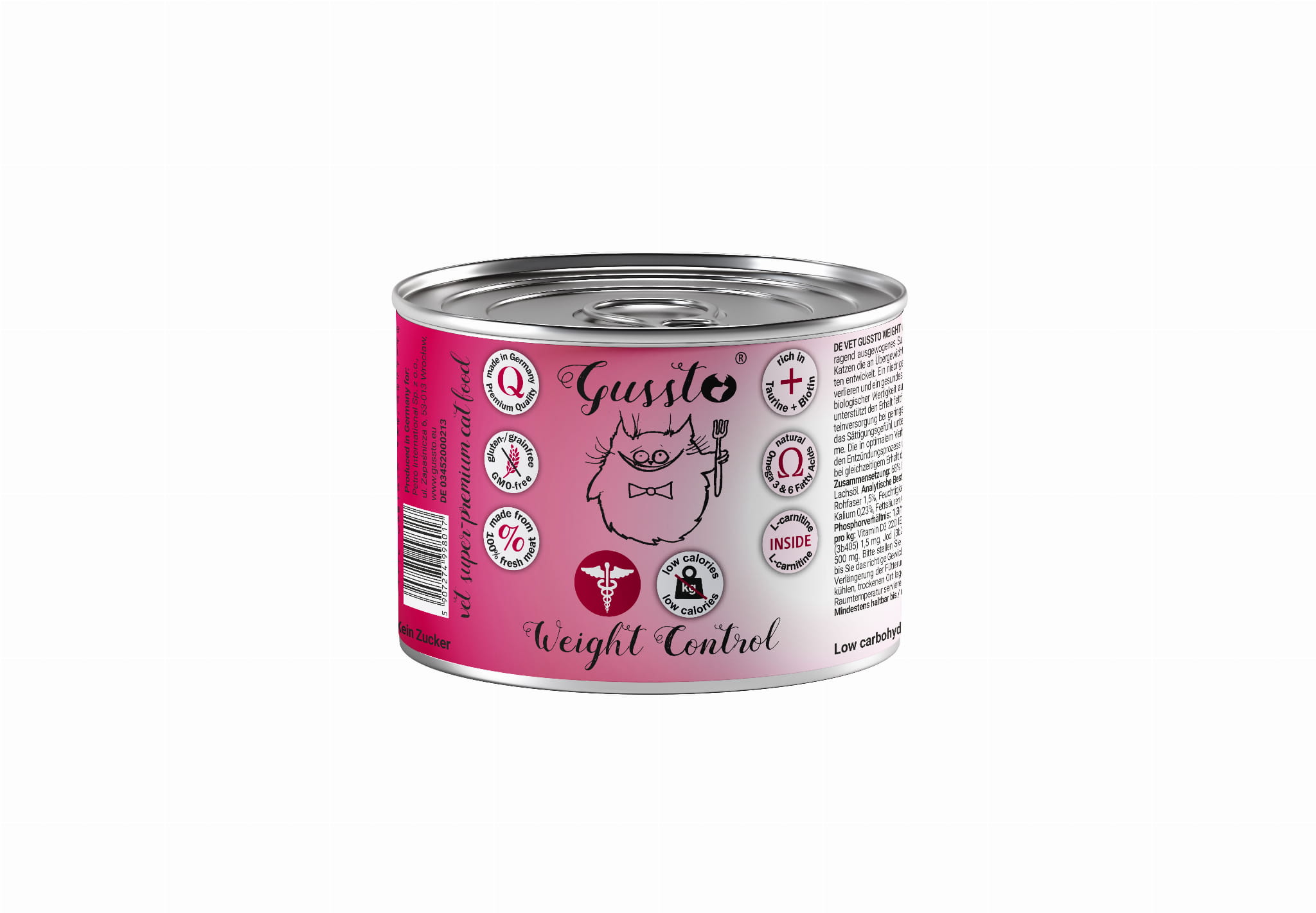 Gussto Vet Weight Control - Kaczka - Problemy z nadwagą 200 g 