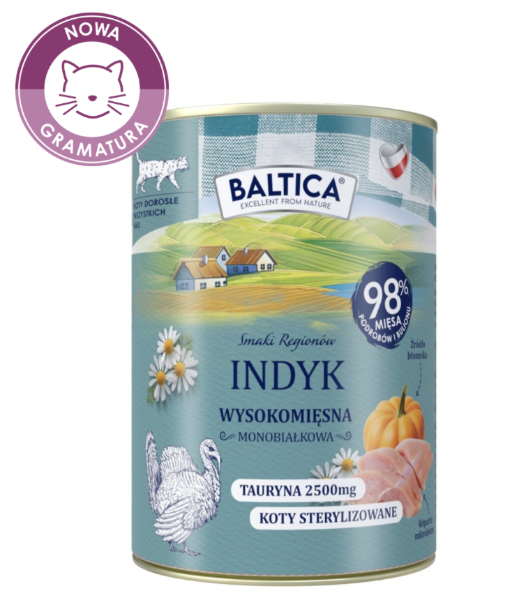 Baltica Smaki Regionów - Karma mokra dla kota z indykiem 400g