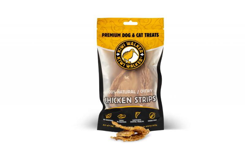 Kiwi Walker 100% KURCZAK PASKI Przysmaki suszone powietrzem dla psa i kota 100g