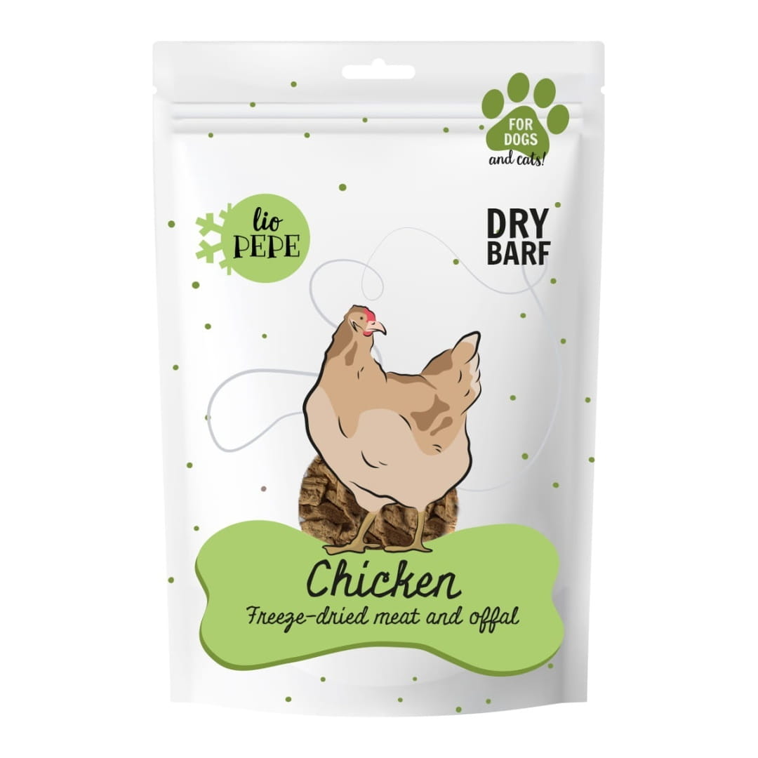 Lio PEPE Chicken - Liofilizowane przysmaki dla kota - kurze serca 60g
