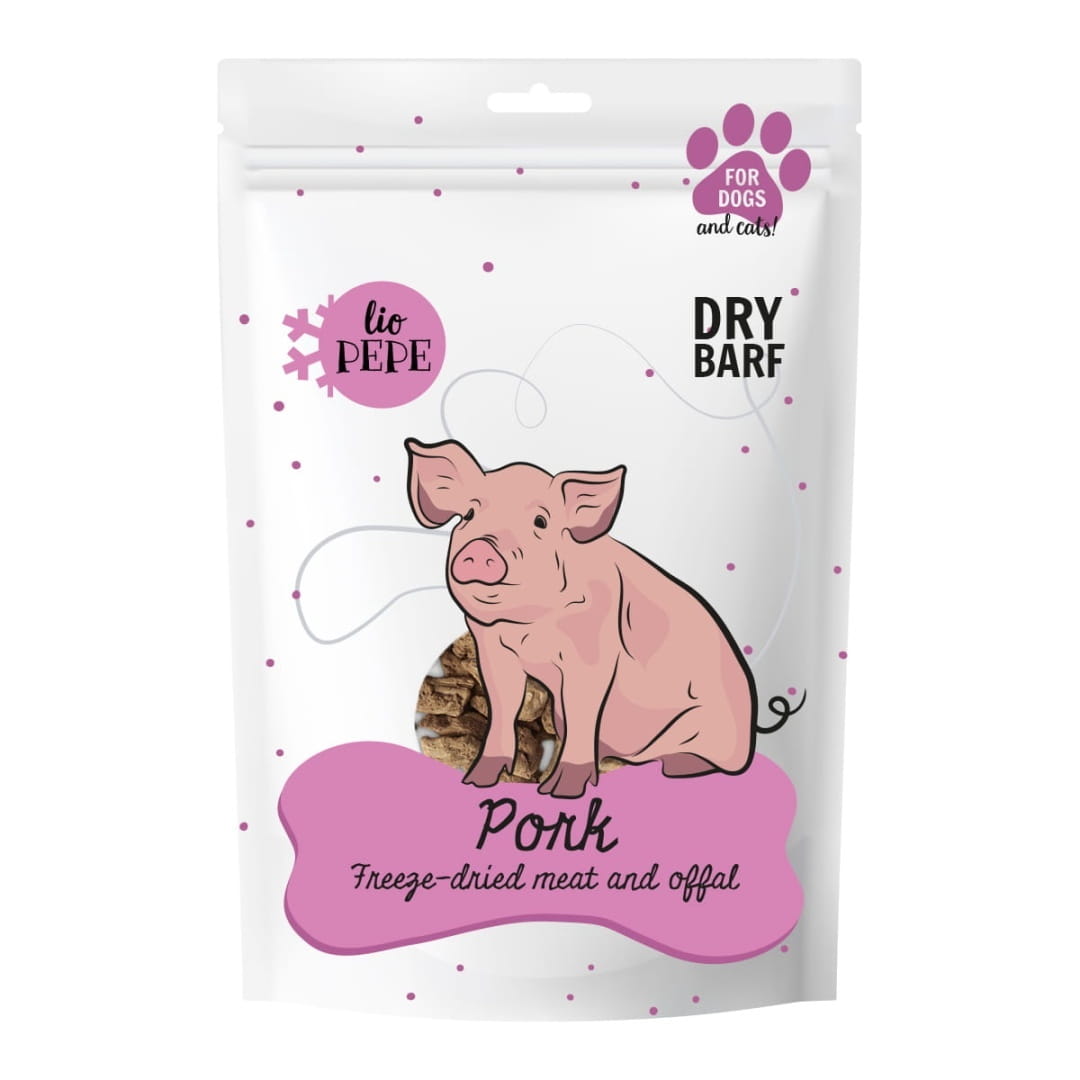 Lio PEPE Pork hearts - Przysmak liofilizowany dla kota - wieprzowe serca 60g