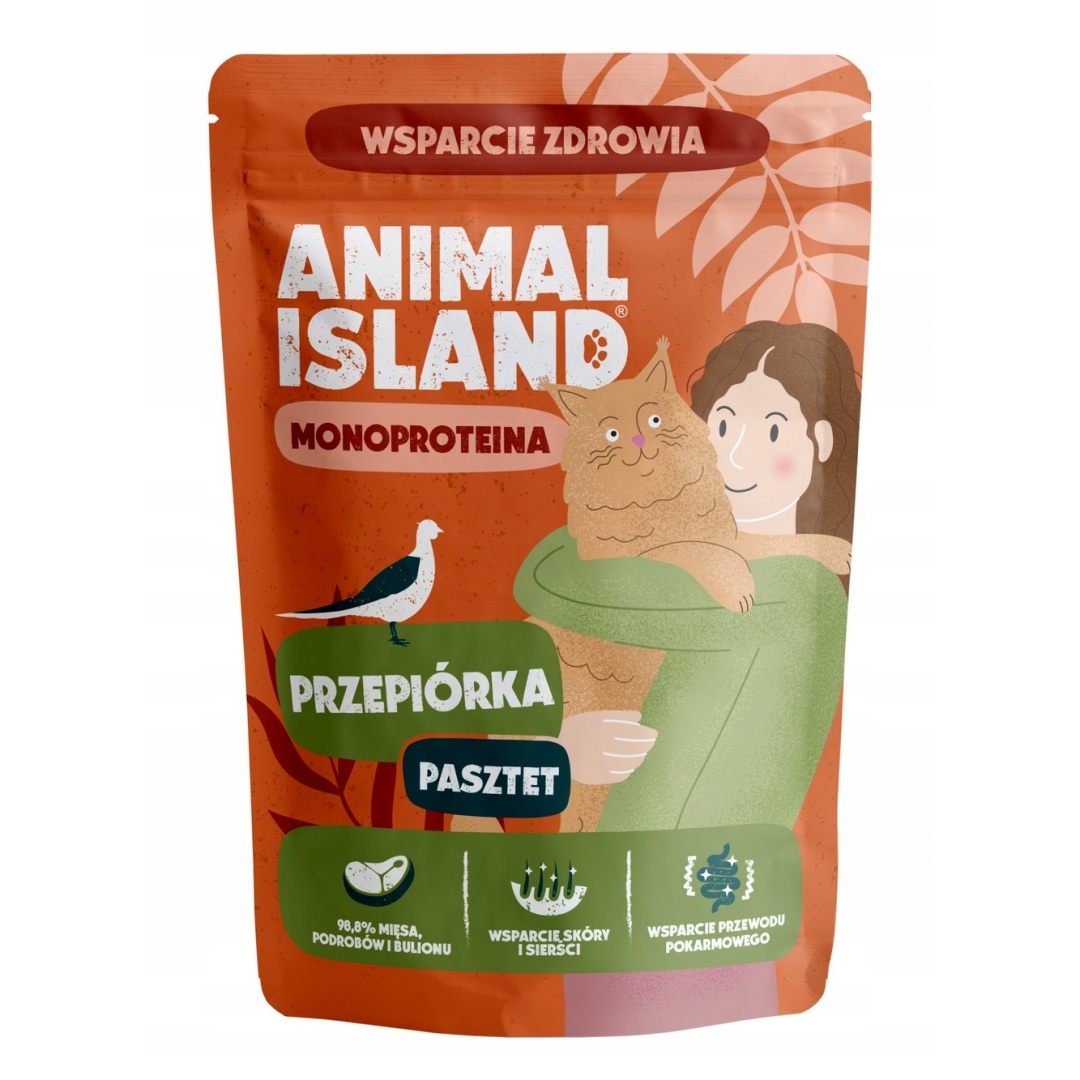 Animal Island - Przepiórka - saszetka dla kota monobiałkowa pasztet 100g