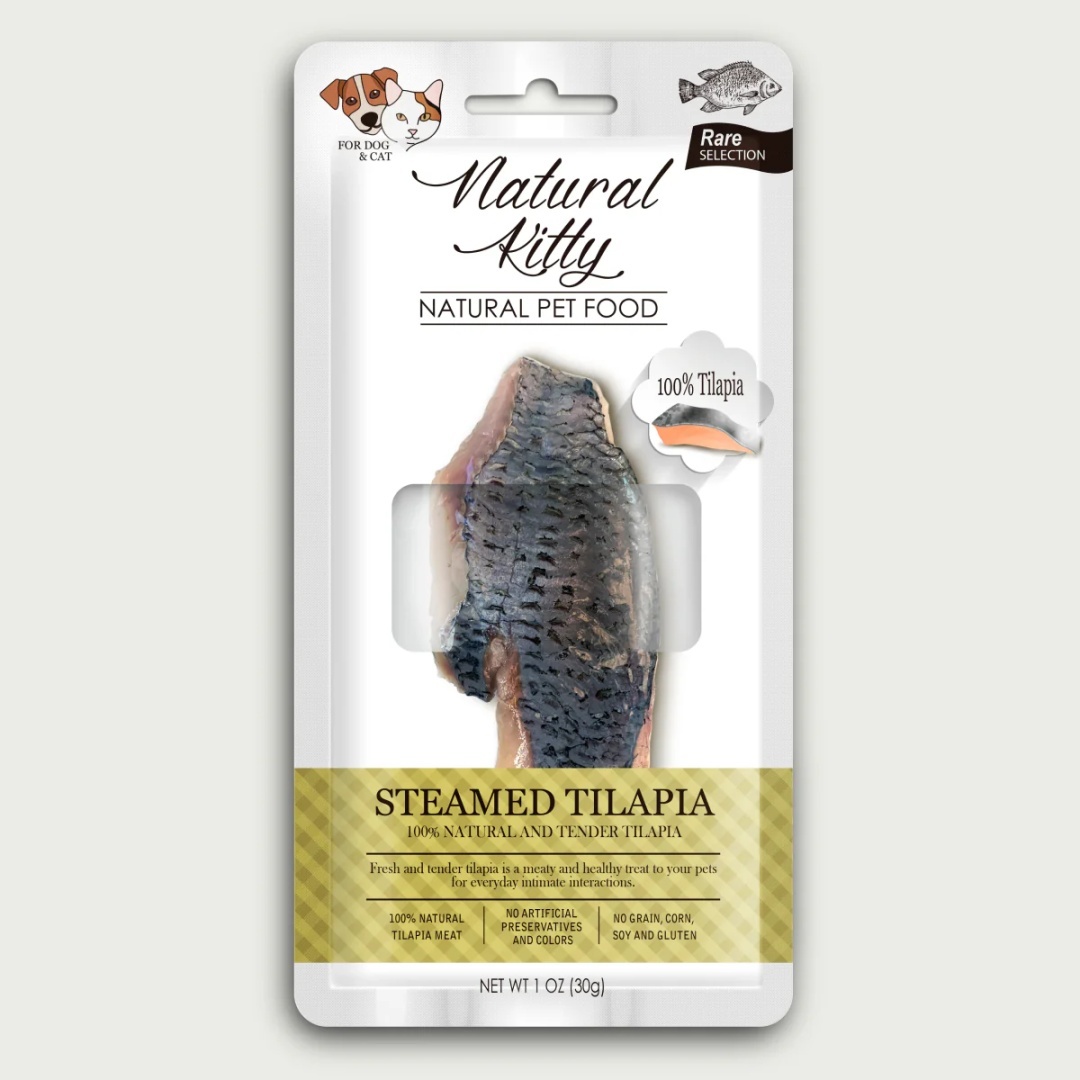 Natural Kitty - Tilapia gotowana na parze - przysmak dla kota - 30g