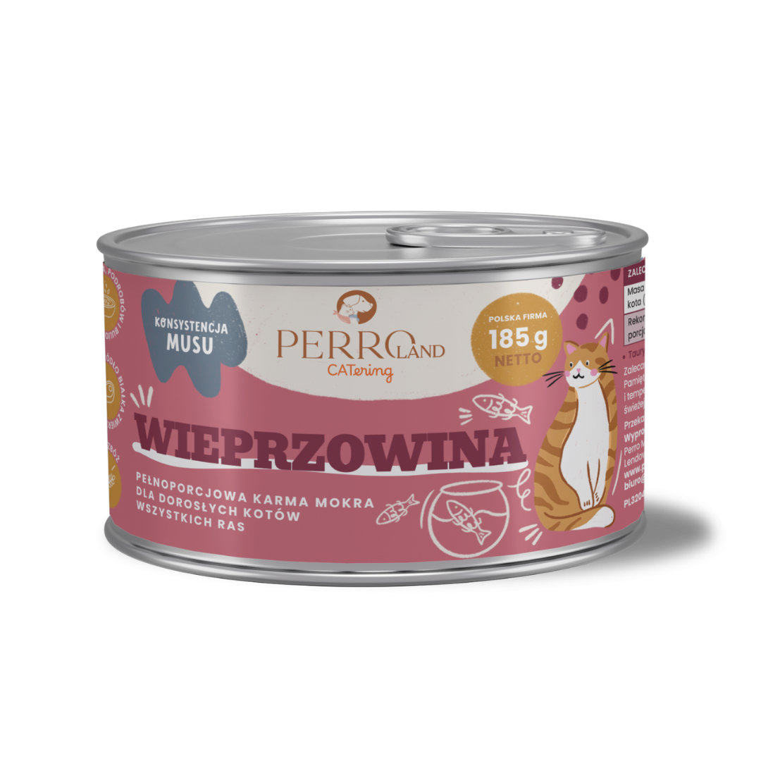 PERROland CATering - Karma mokra dla kota - Wieprzowina - 185g