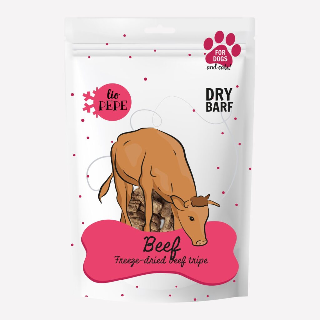 Paka Zwierzaka - Przysmak dla psa i kota Lio PEPE Beef tripe - żwacz wołowy 60g