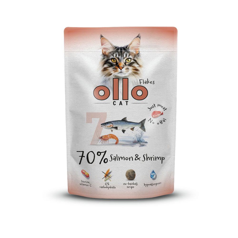 Ollo - Saszetka - Łosoś i krewetki nr 7 - 85g